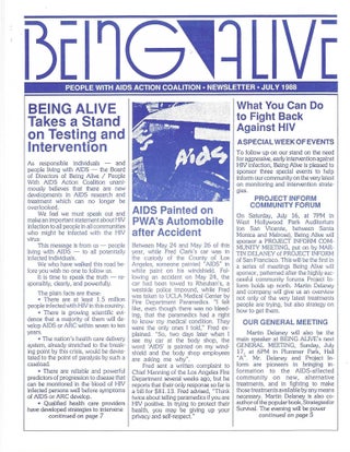 Item #1657 Being Alive July 88