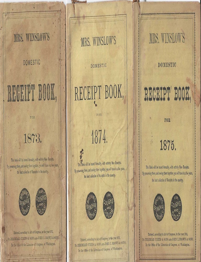 Item #881 Mrs. Winslow's Domestic Receipt Book. Mrs. Winslow.